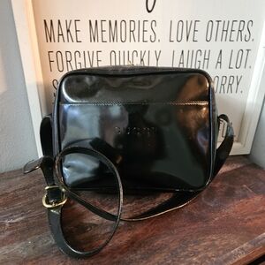 Gucci Vintage Bamboo Patent Leather Crossbody Bag